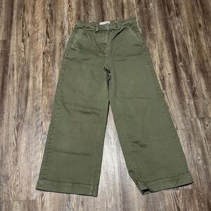 Everlane Cropped Wide Leg Jeans Women's 4 in Army Green Wash